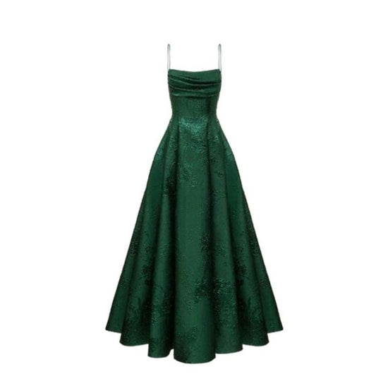 Green Spaghetti Straps Prom Dress A-line Evening Dress S5149