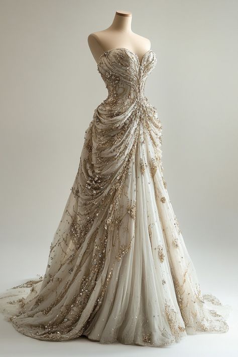 A Line Strapless Sweetheart Wedding Dresses Sequins Bridal Gowns S6546