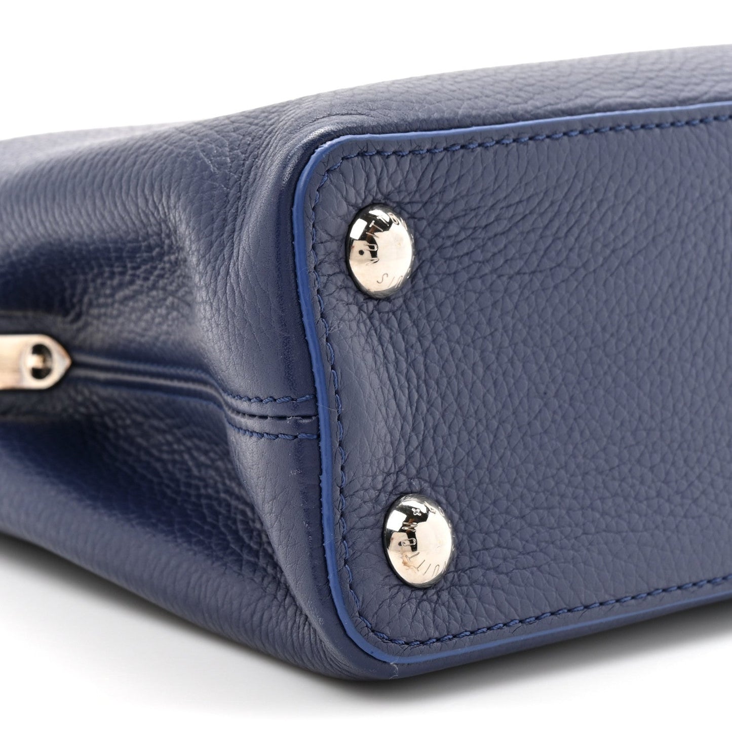 Taurillon Snakeskin Capucines BB Dark Blue