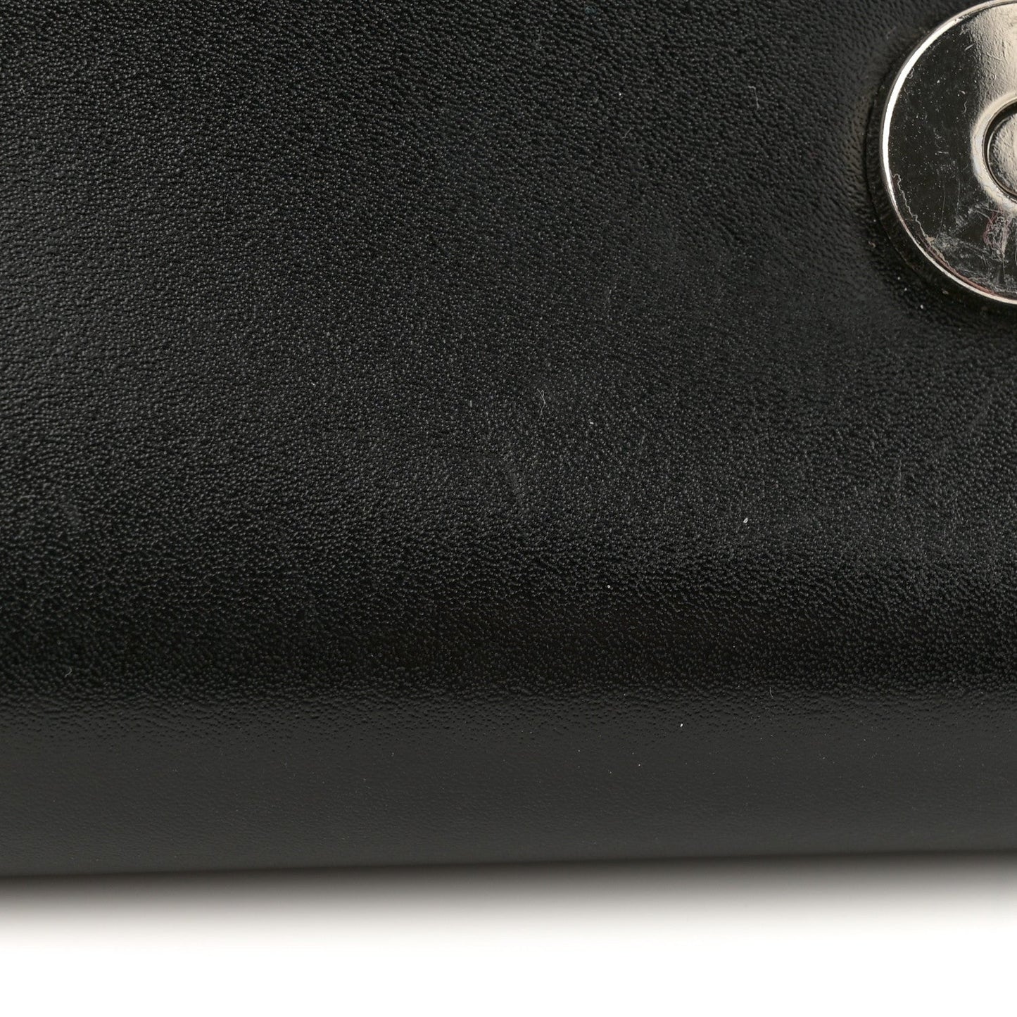 Calfskin Small Slash Bag Black White