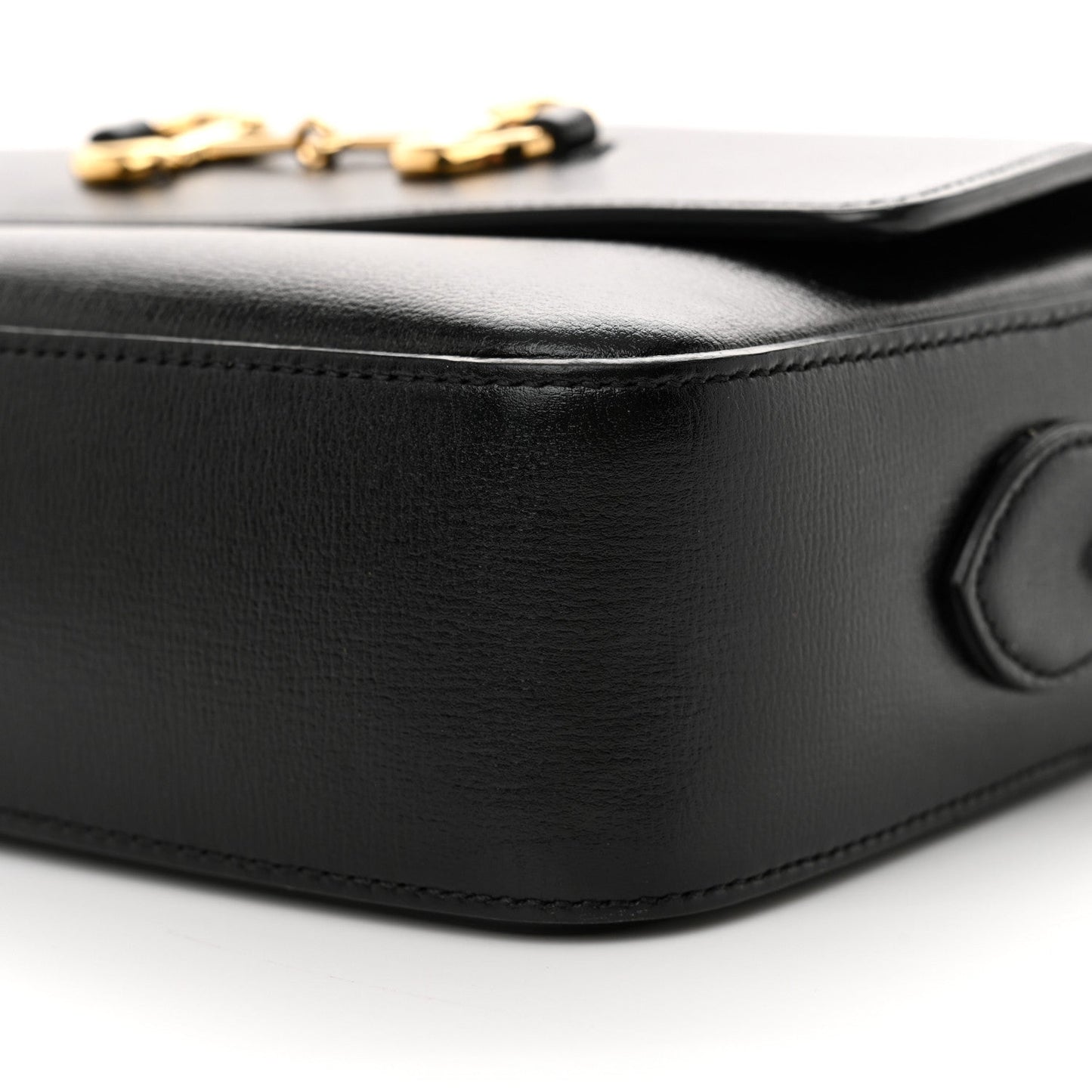Textured Calfskin Small Horsebit 1955 Shoulder Bag Black