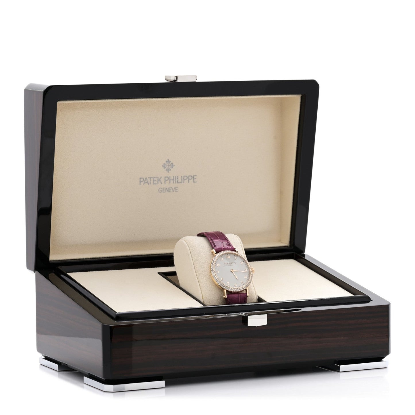 18K Rose Gold Alligator Diamond 34.6mm Calatrava Automatic Watch 7200/200R-001