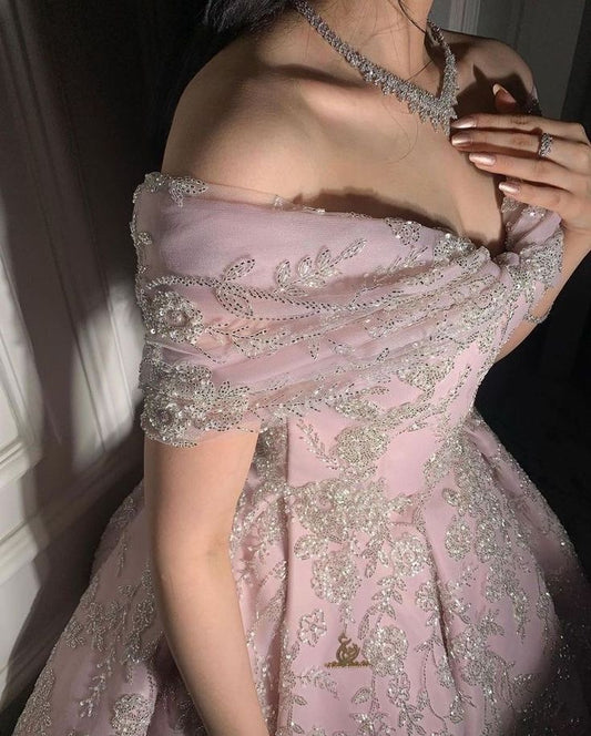 A Line Pink Long Ball Gown Evening Dress Party Dress Prom Dress S6687