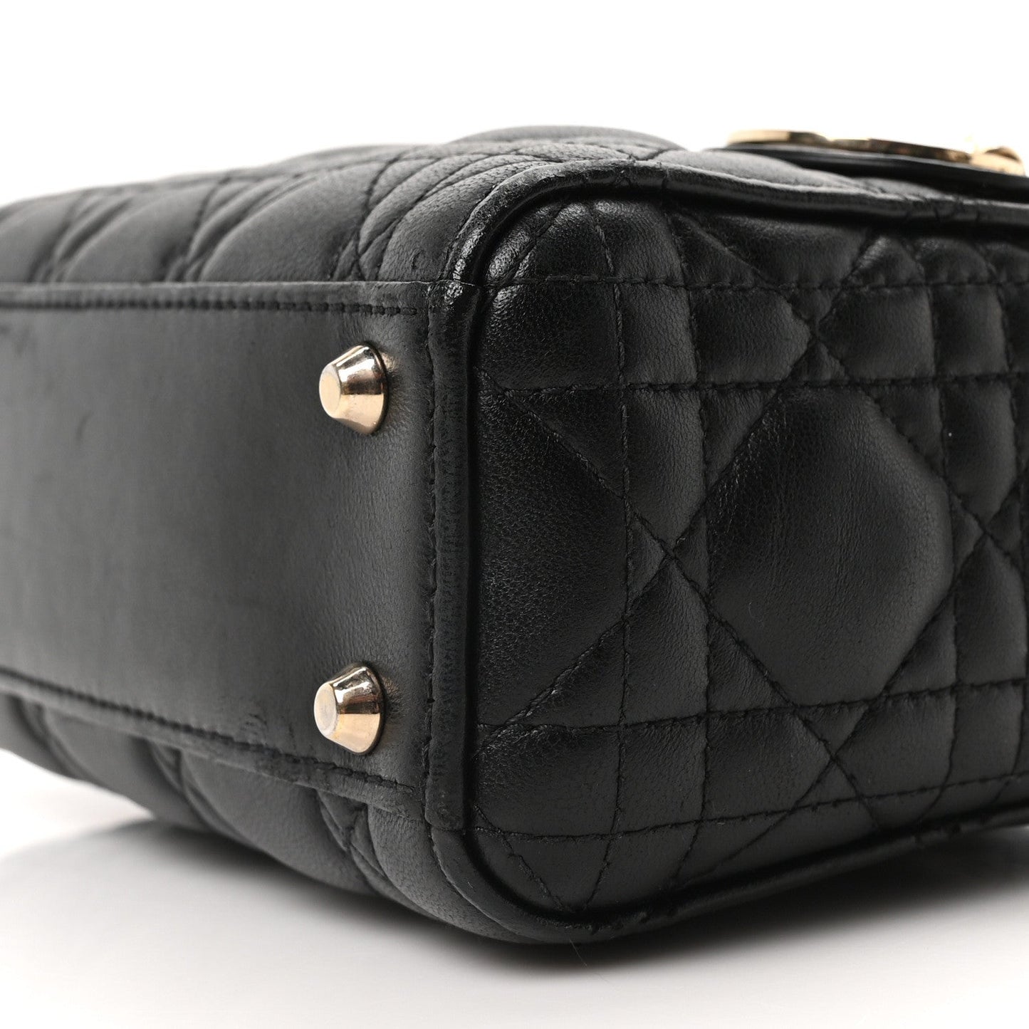 Lambskin Cannage Mini Lady Dior Black