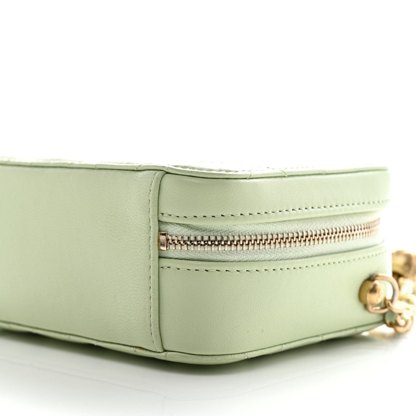 Lambskin Quilted CC Pearl Crush Camera Case Light Green