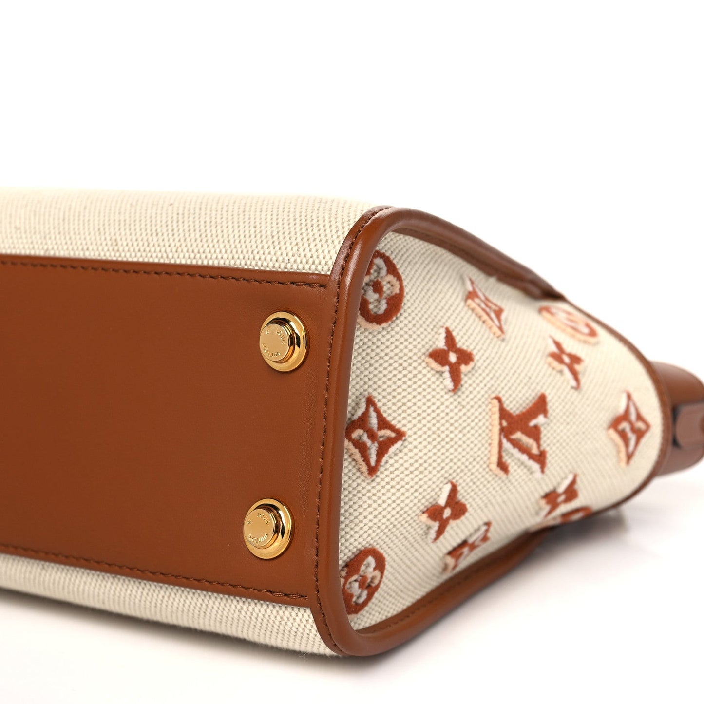 Canvas Calfskin Monogram On My Side PM Caramel Tan