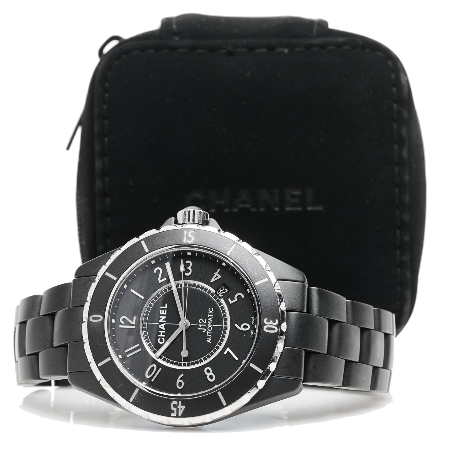 Stainless Steel Matte Ceramic 41mm J12 Automatic Watch Black