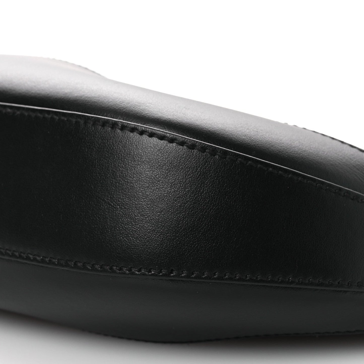 City Calfskin Medium Metal Triangle Logo Bag Black