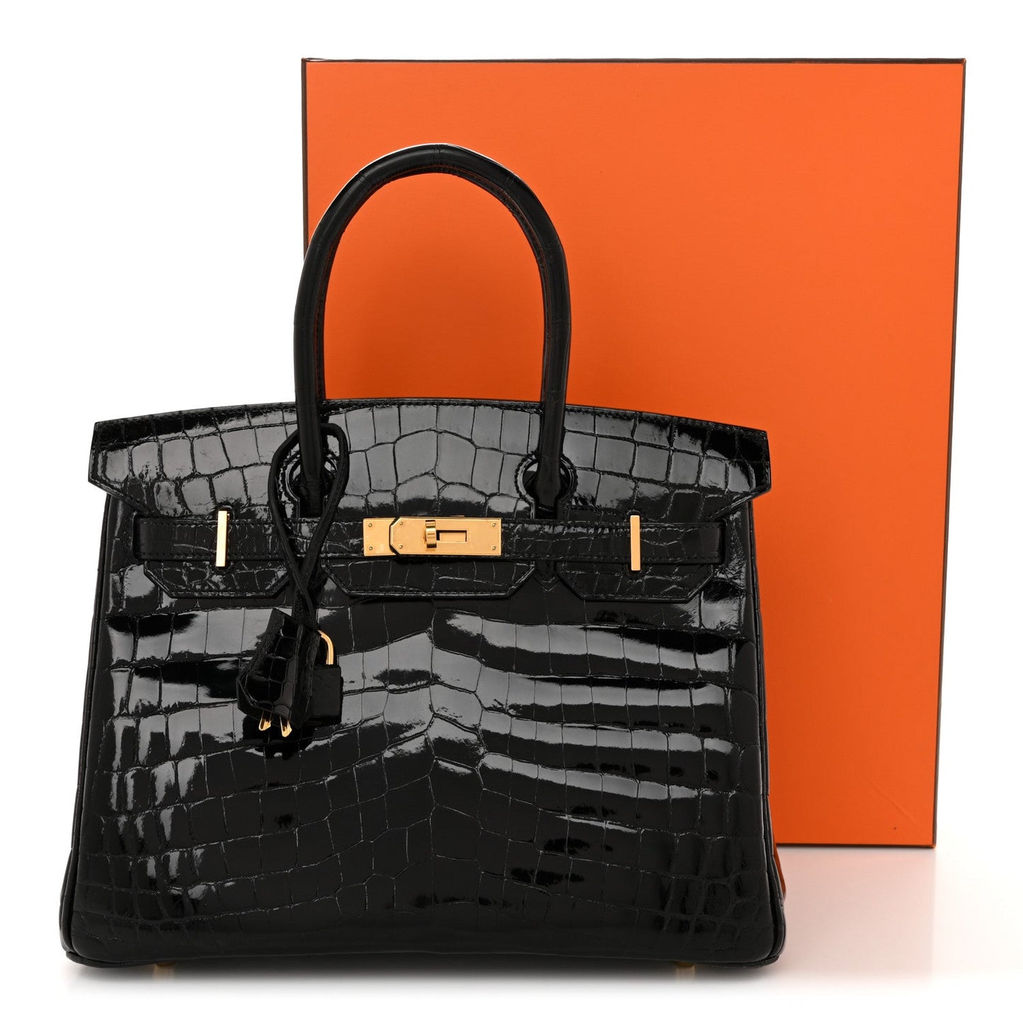 Shiny Niloticus Crocodile Birkin 30 Black