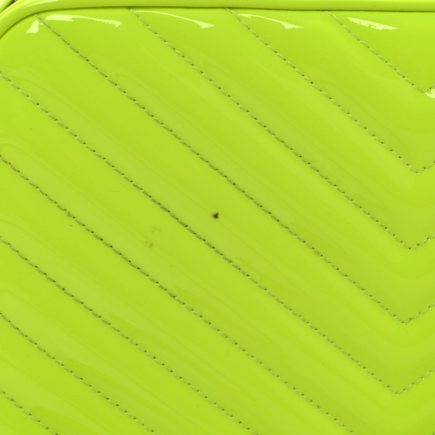Patent Calfskin Matelasse Monogram Lou Camera Bag Neon Yellow