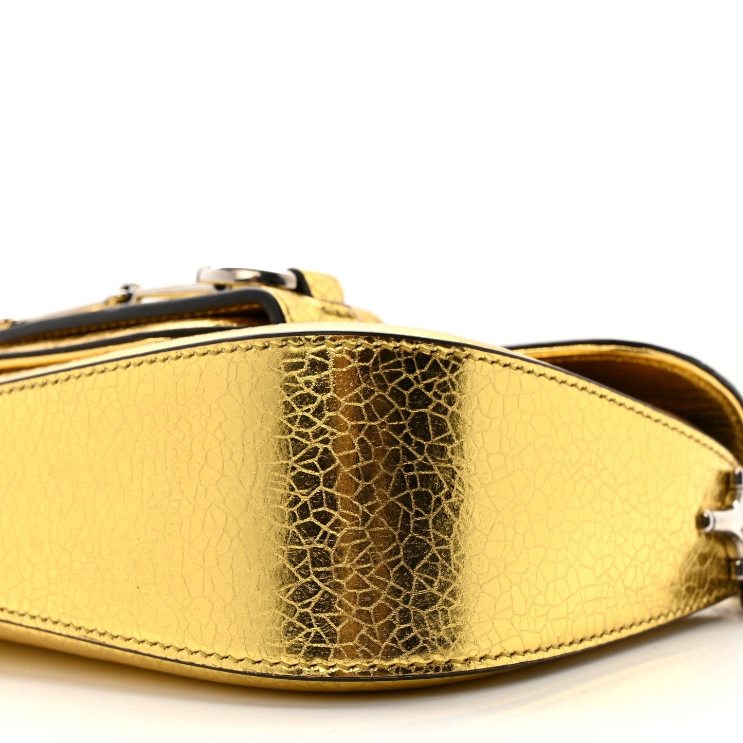 Metallic Demetra Mini Horsebit 1955 Asymmetric Shoulder Bag Gold