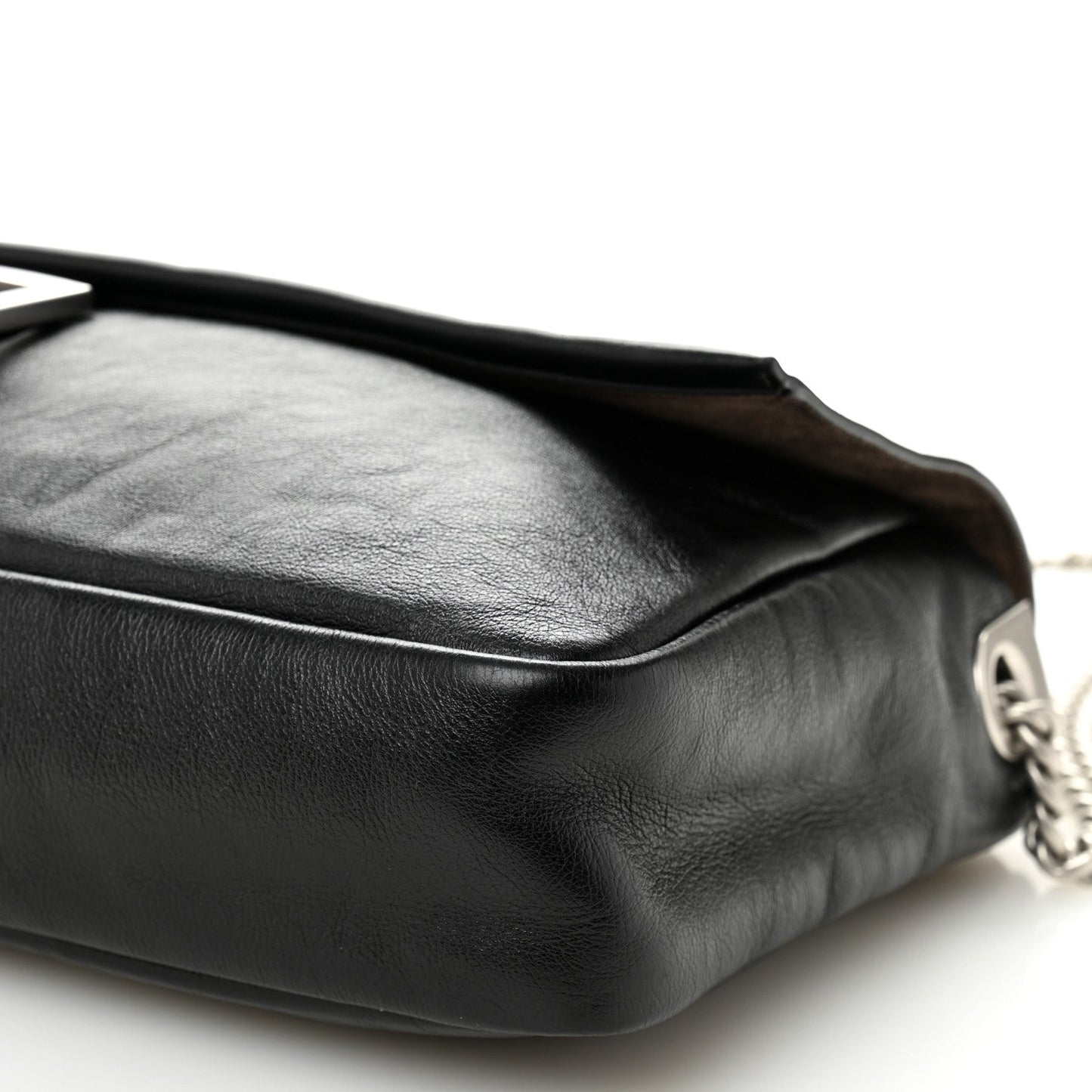 Vitello Grace Large Chain Baguette Black