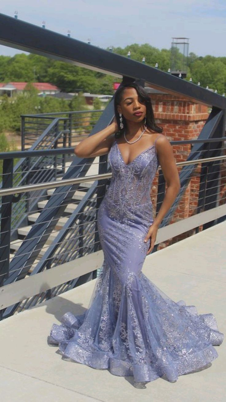 Mermaid Prom Dresses Light purple Evening Gown