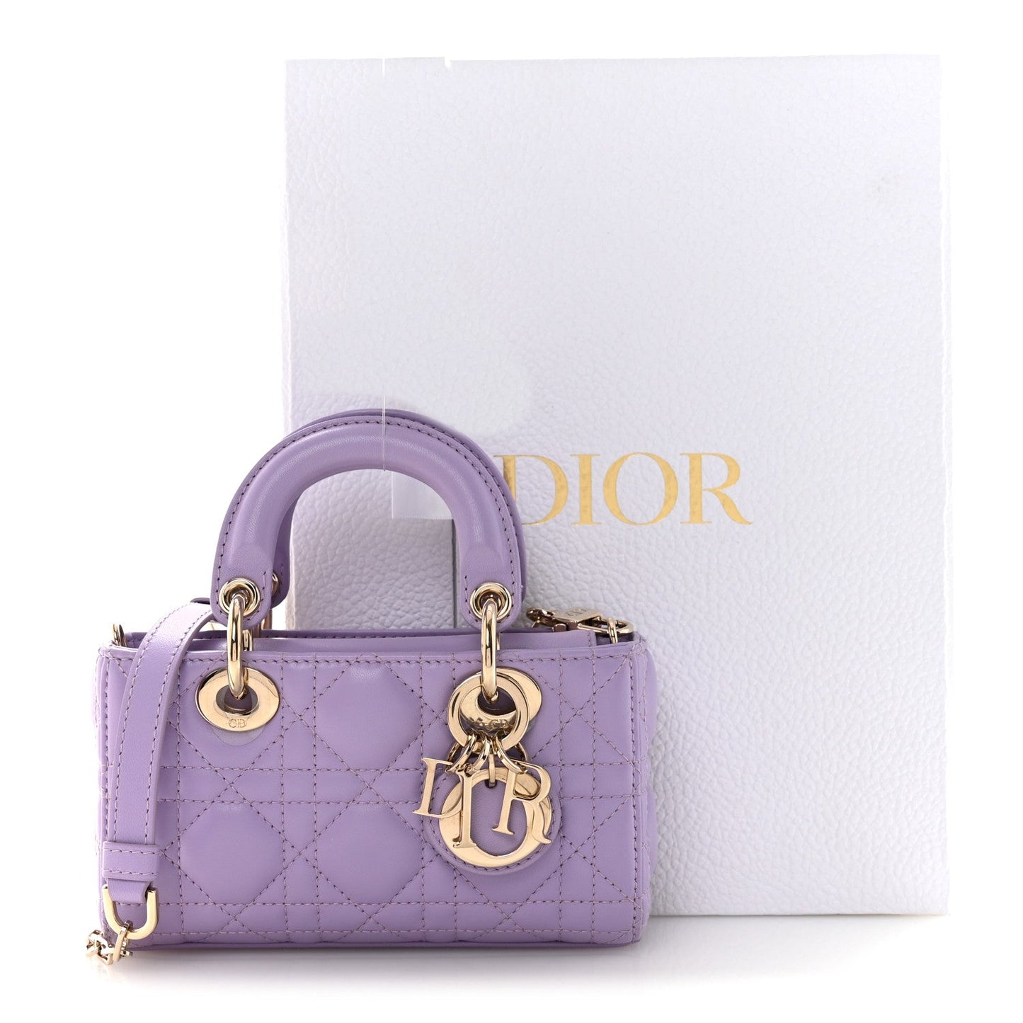 Lambskin Cannage Micro Lady D-Joy Lilas