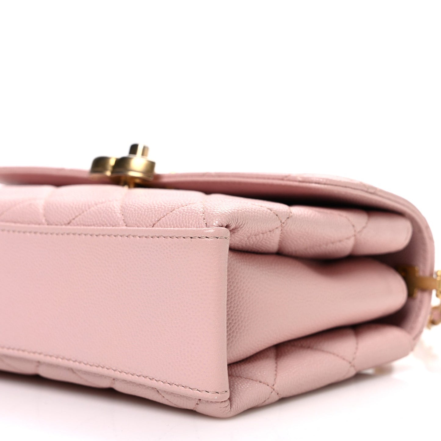 Caviar Quilted Small Carry Me Top Handle Flap Pink