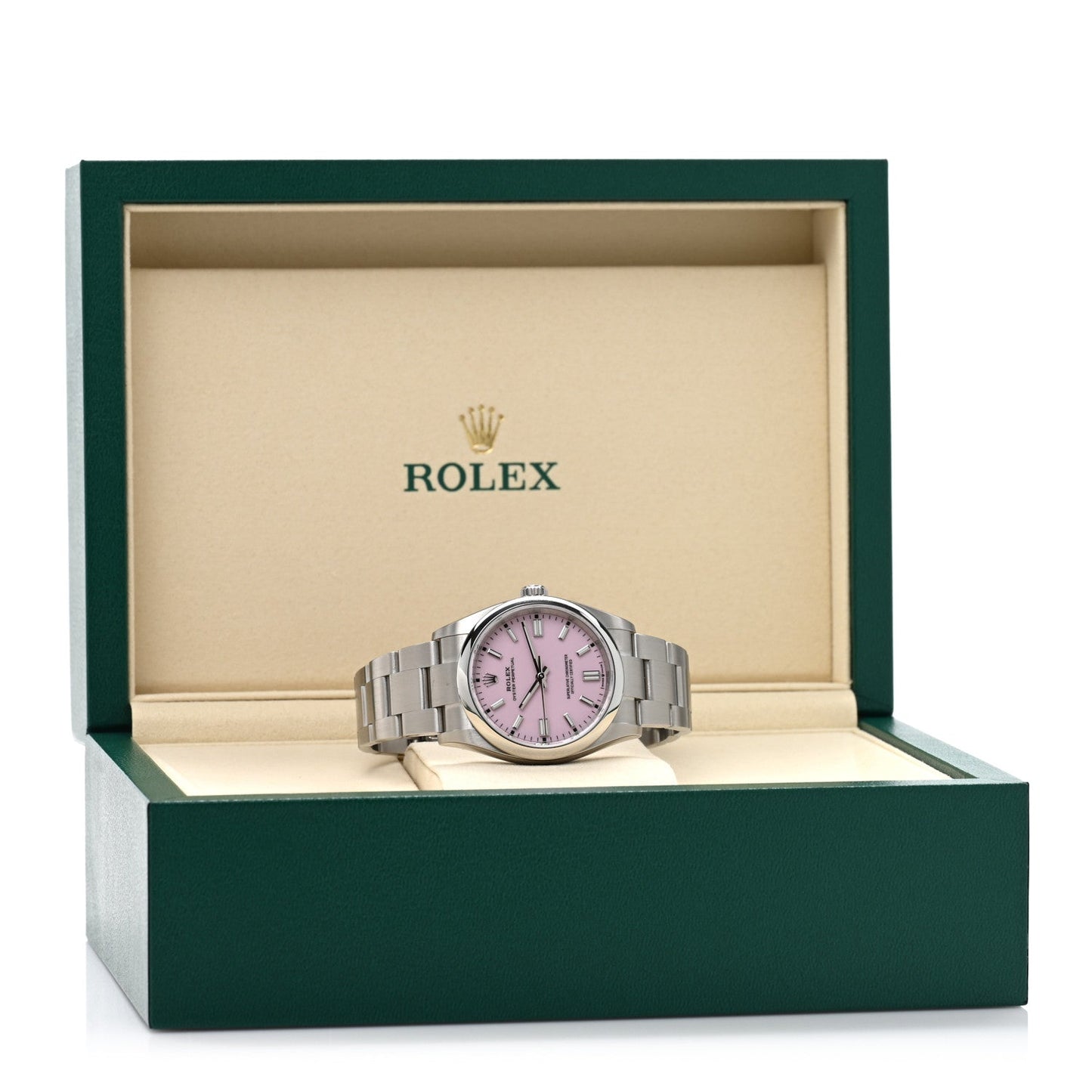 Stainless Steel 36mm Oyster Perpetual Watch Candy Pink 126000