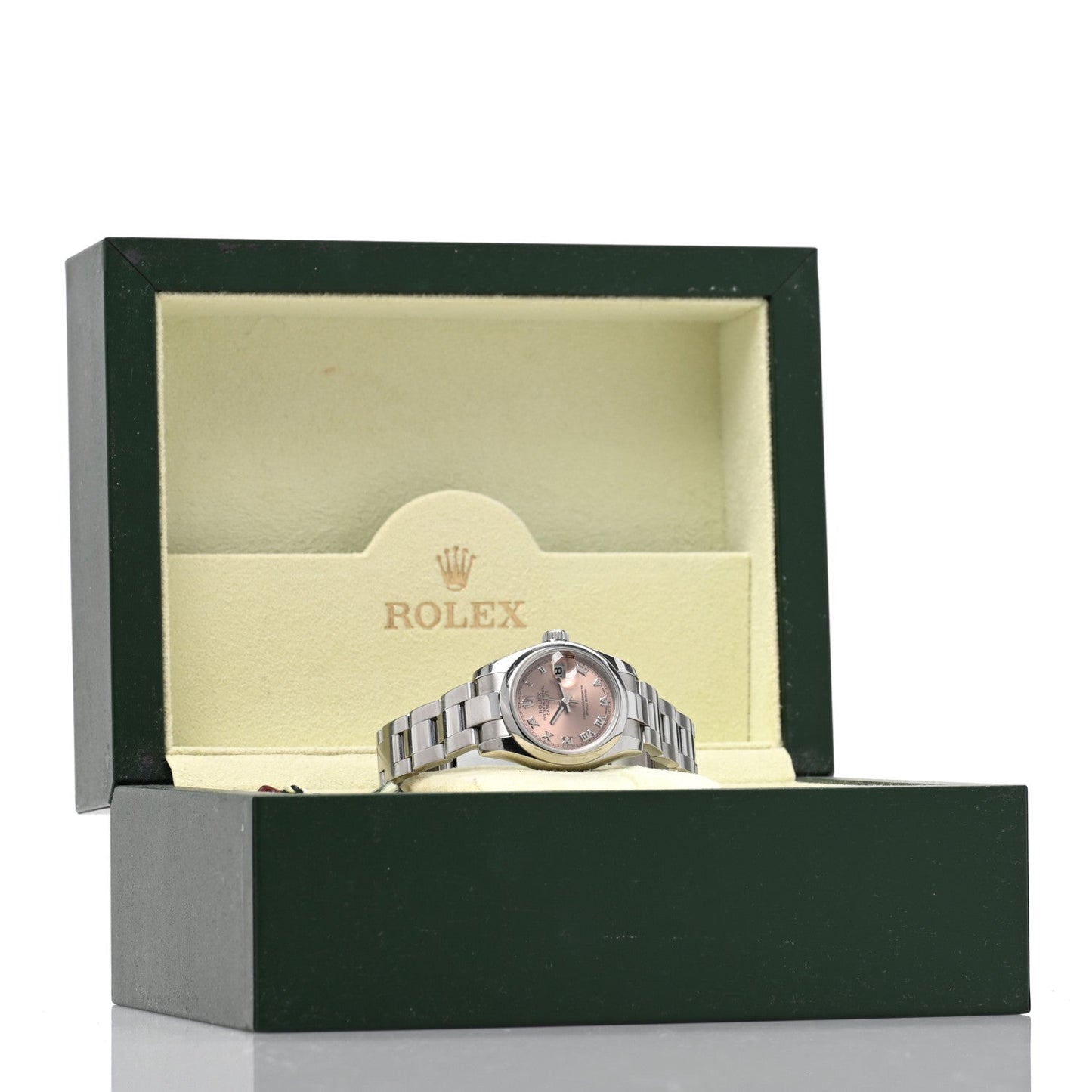 Stainless Steel 26mm Oyster Perpetual Datejust Watch Pink Roman 179160