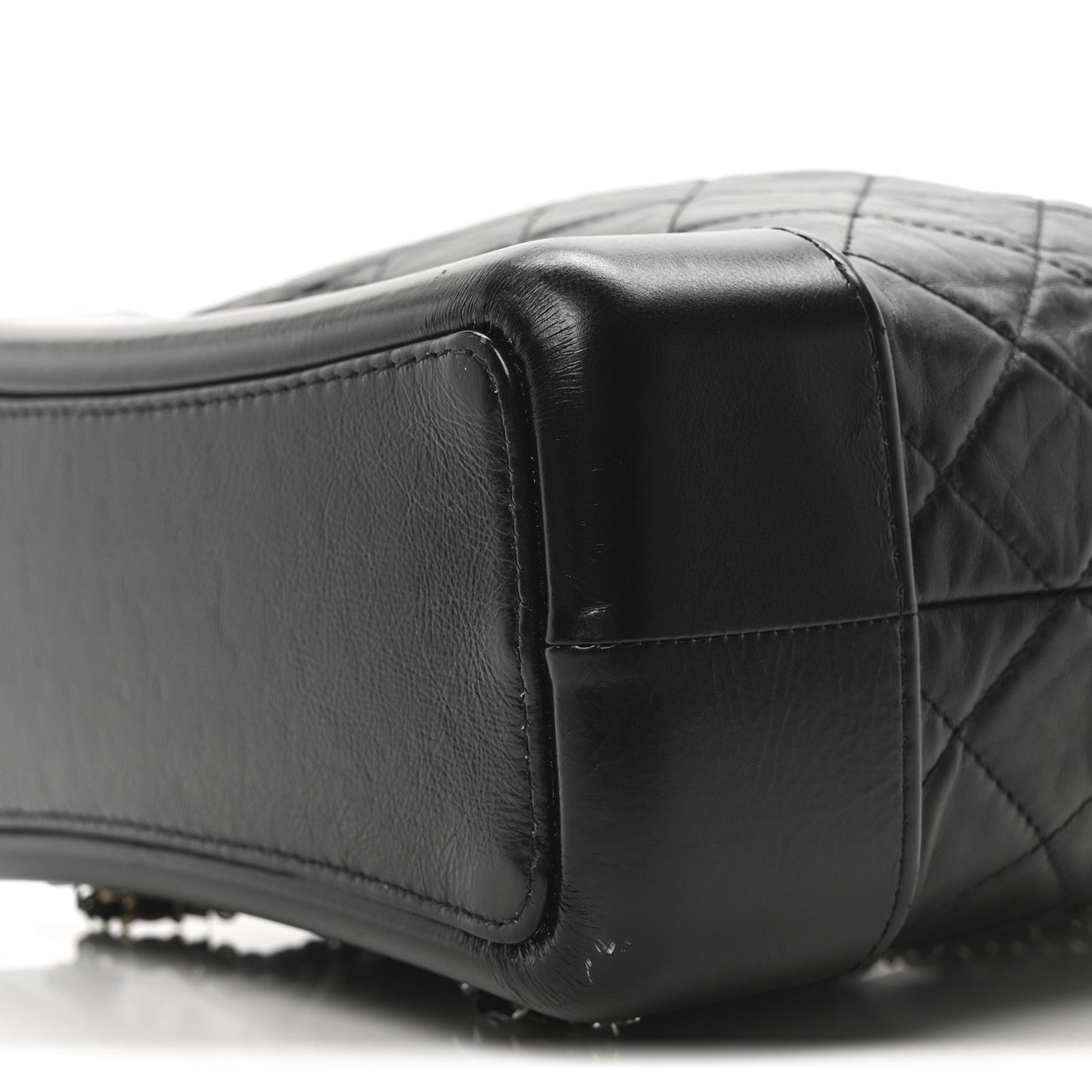 Aged Calfskin Quilted Small Gabrielle Backpack Black