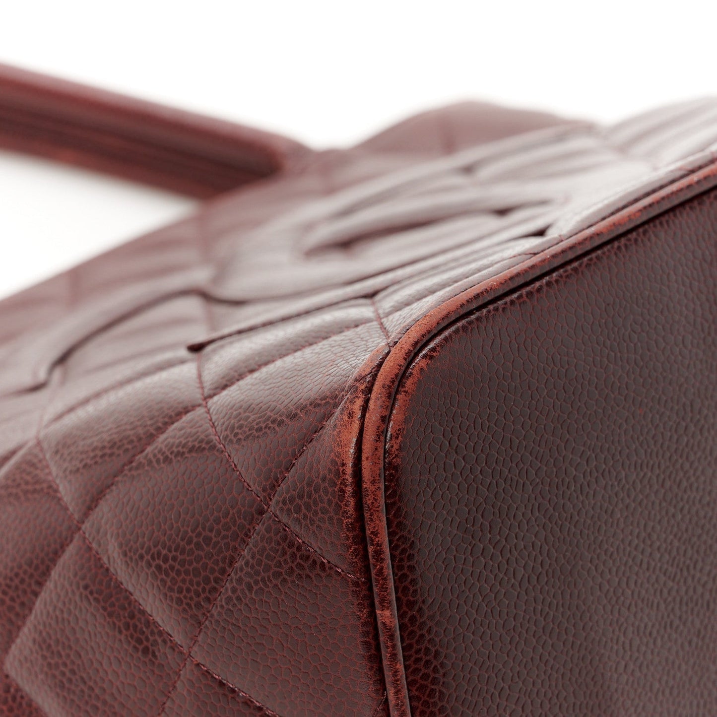 Caviar Quilted Medallion Tote Bordeaux