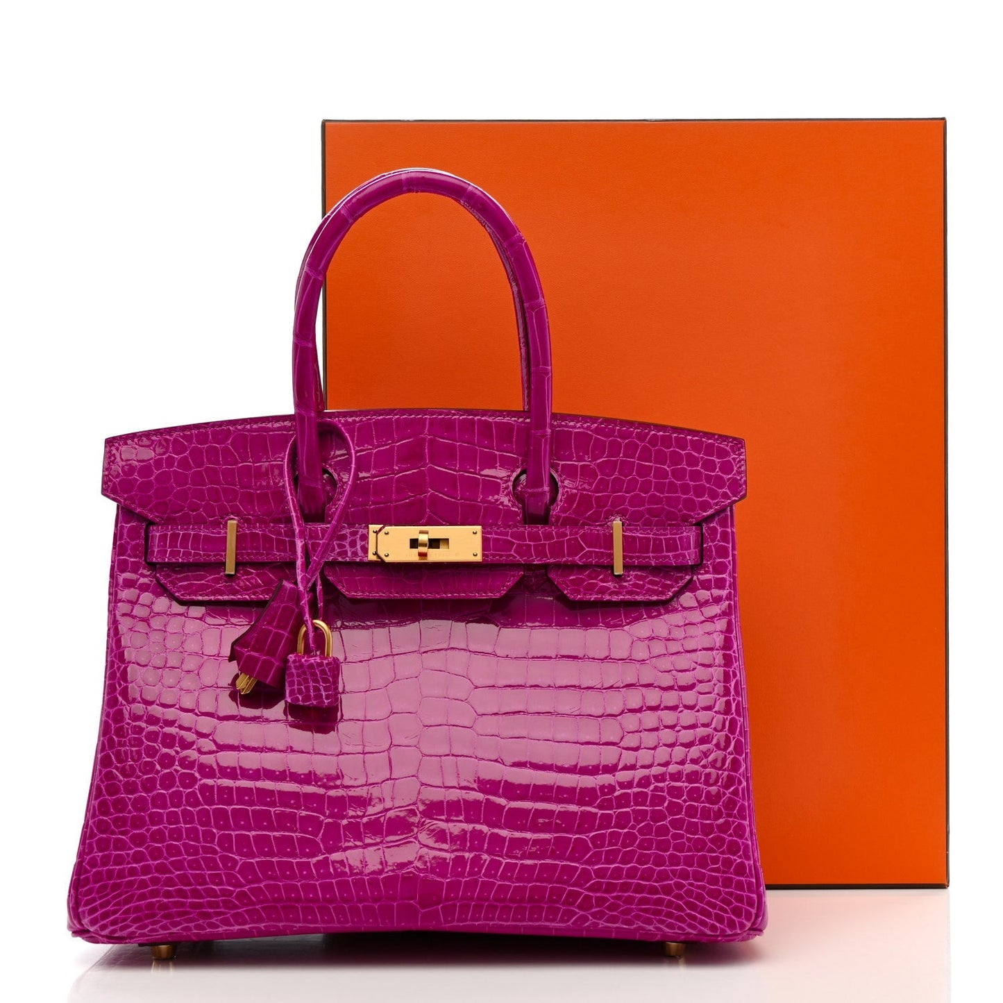 Shiny Porosus Crocodile Horseshoe Birkin 30 Rose Scheherazade