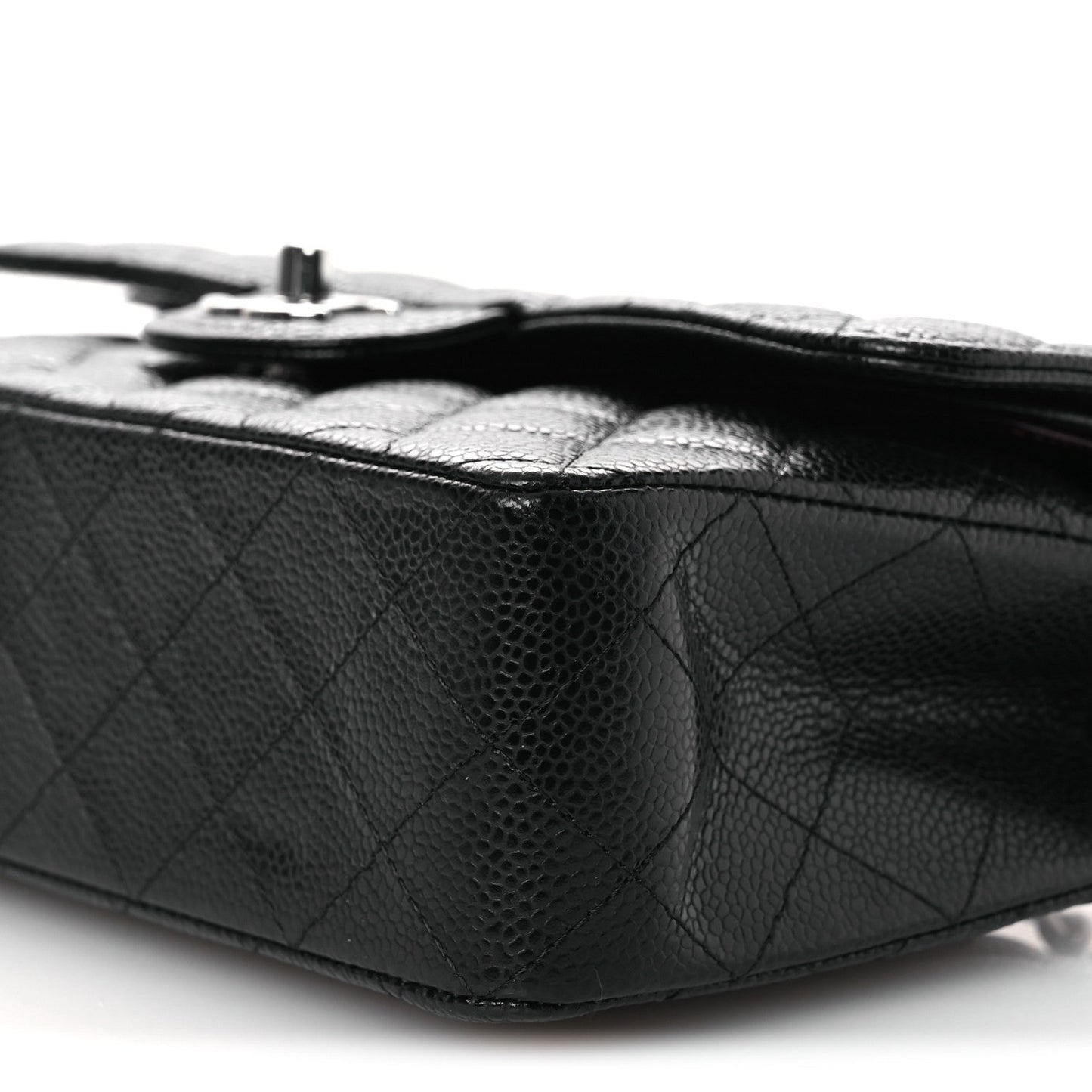 Caviar Quilted Small Double Flap Black