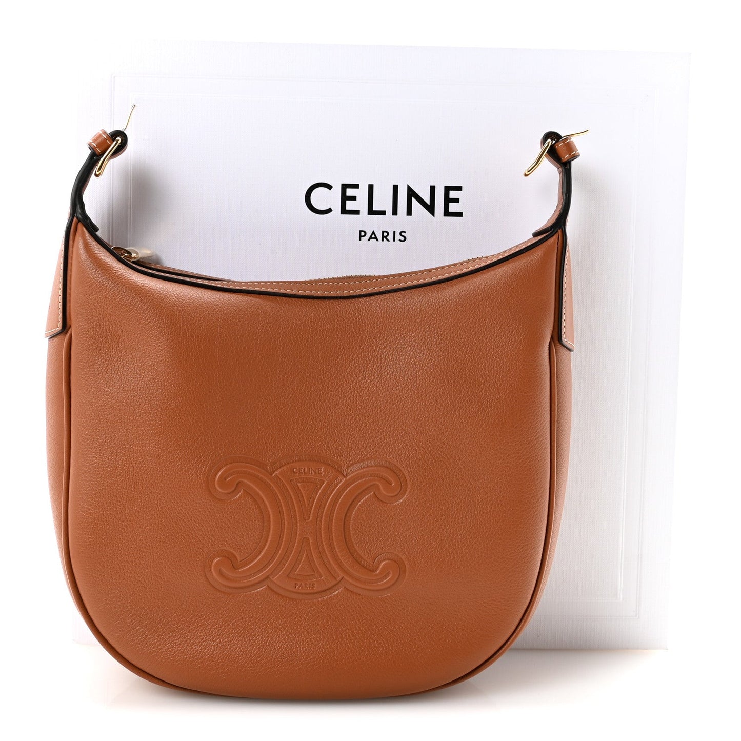Supple Calfskin Small Triomphe Heloise Shoulder Bag Tan
