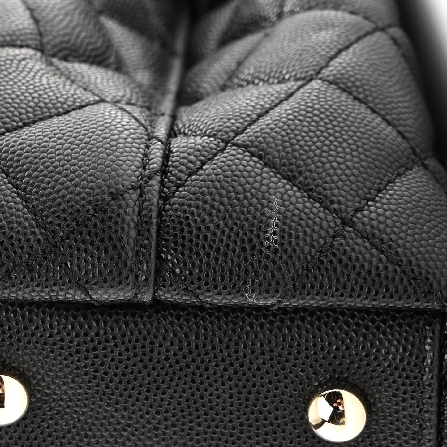 Caviar Quilted Medium Coco Handle Flap Black