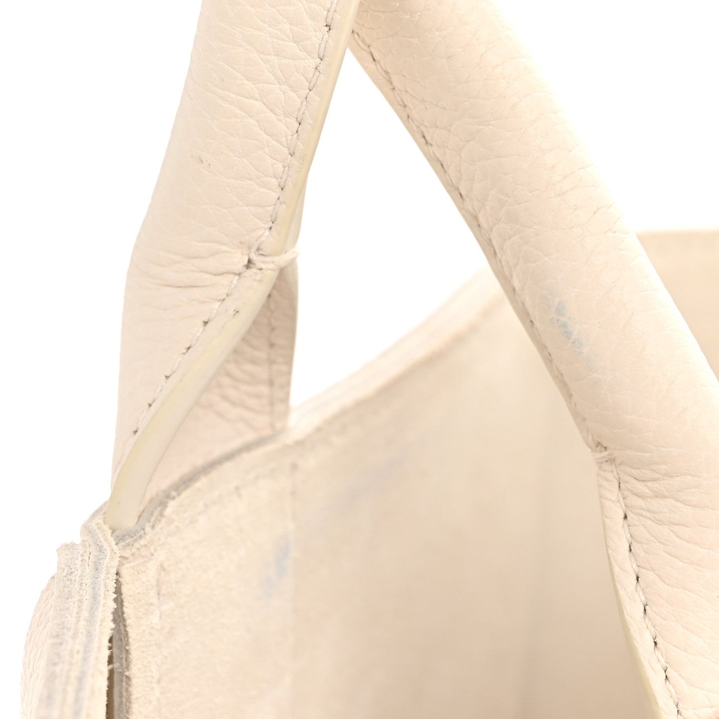 Grained Calfskin Maxi Intrecciato Small Arco Tote White