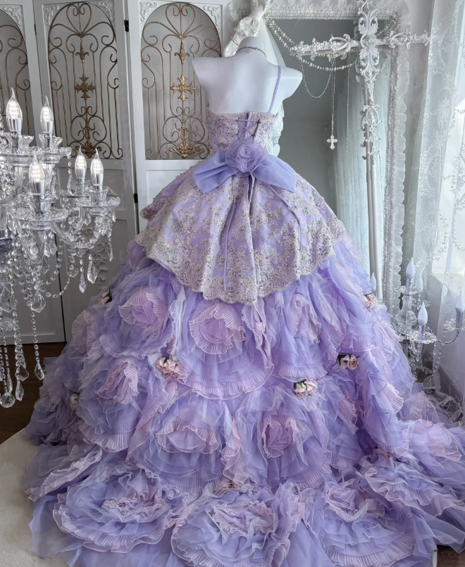 Ball Gown Lilac Sweet 16 Birthday Dress Prom Party Dress Evening Dress