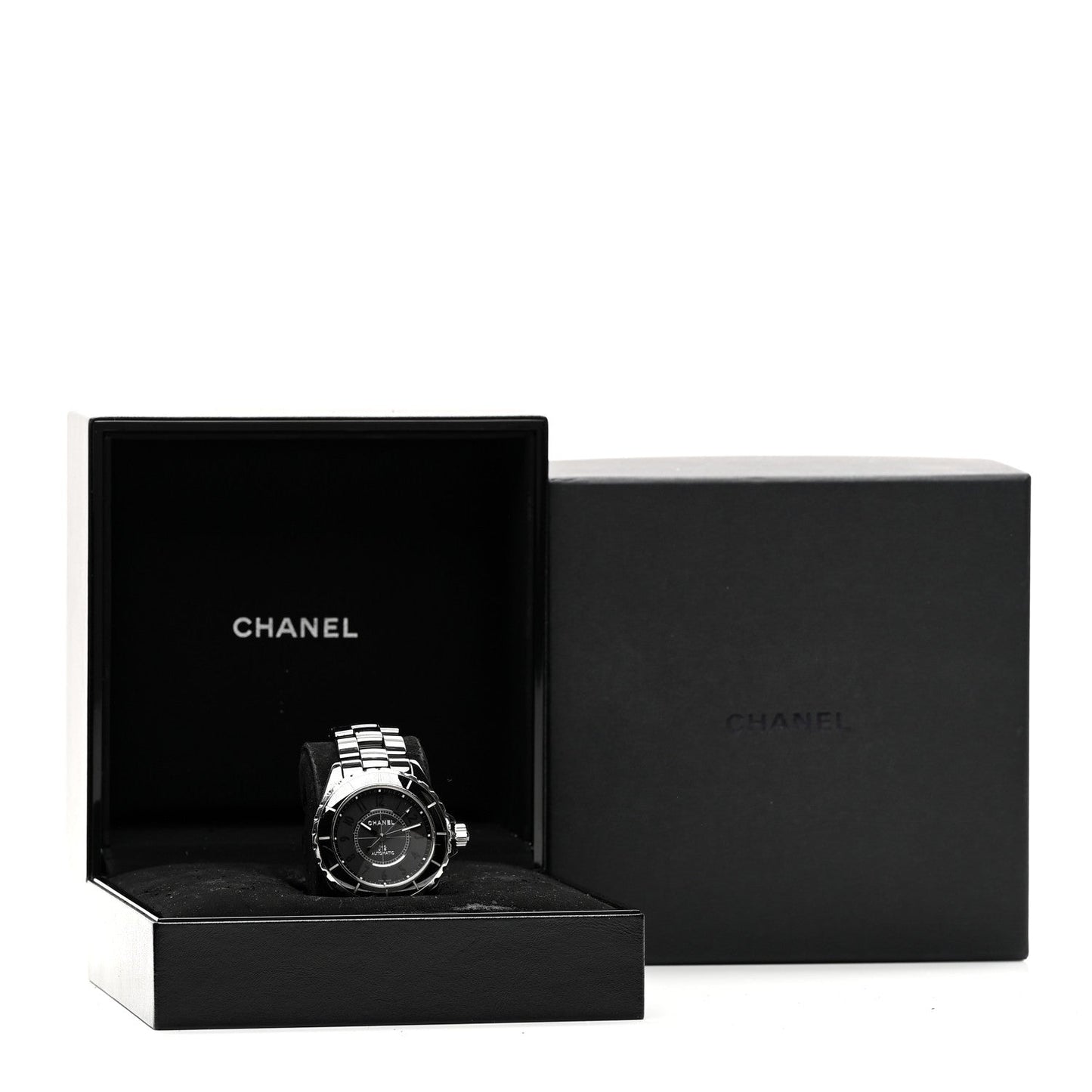Stainless Steel Ceramic 38mm J12 Phantom Automatic Watch Black