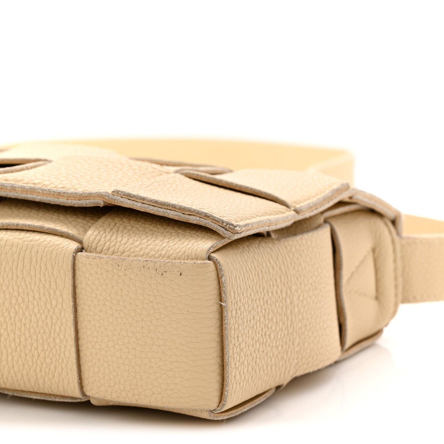 Grained Calfskin Maxi Intrecciato Cassette Crossbody Bag Porridge