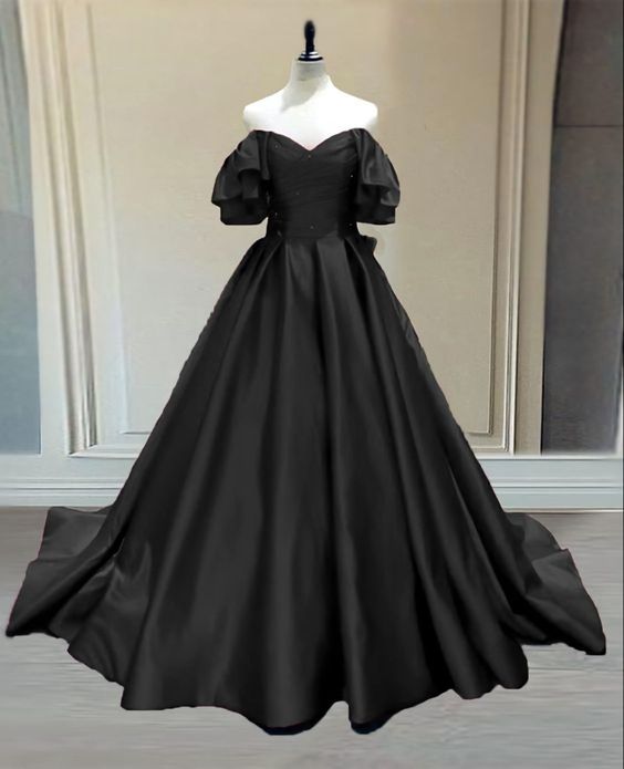 Black Princess Ball Gown For Wedding Prom Dress Evening Dress
