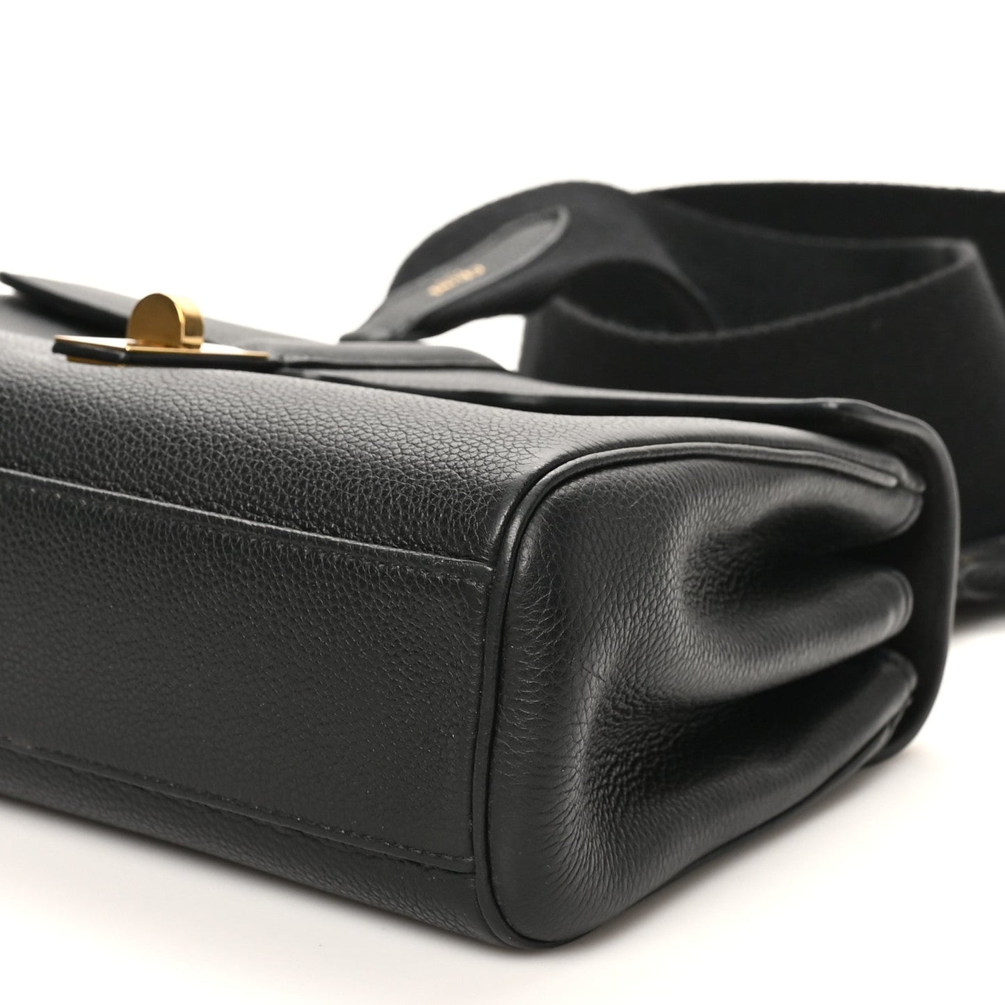 Grained Calfskin Teen Soft 16 Shoulder Bag Black