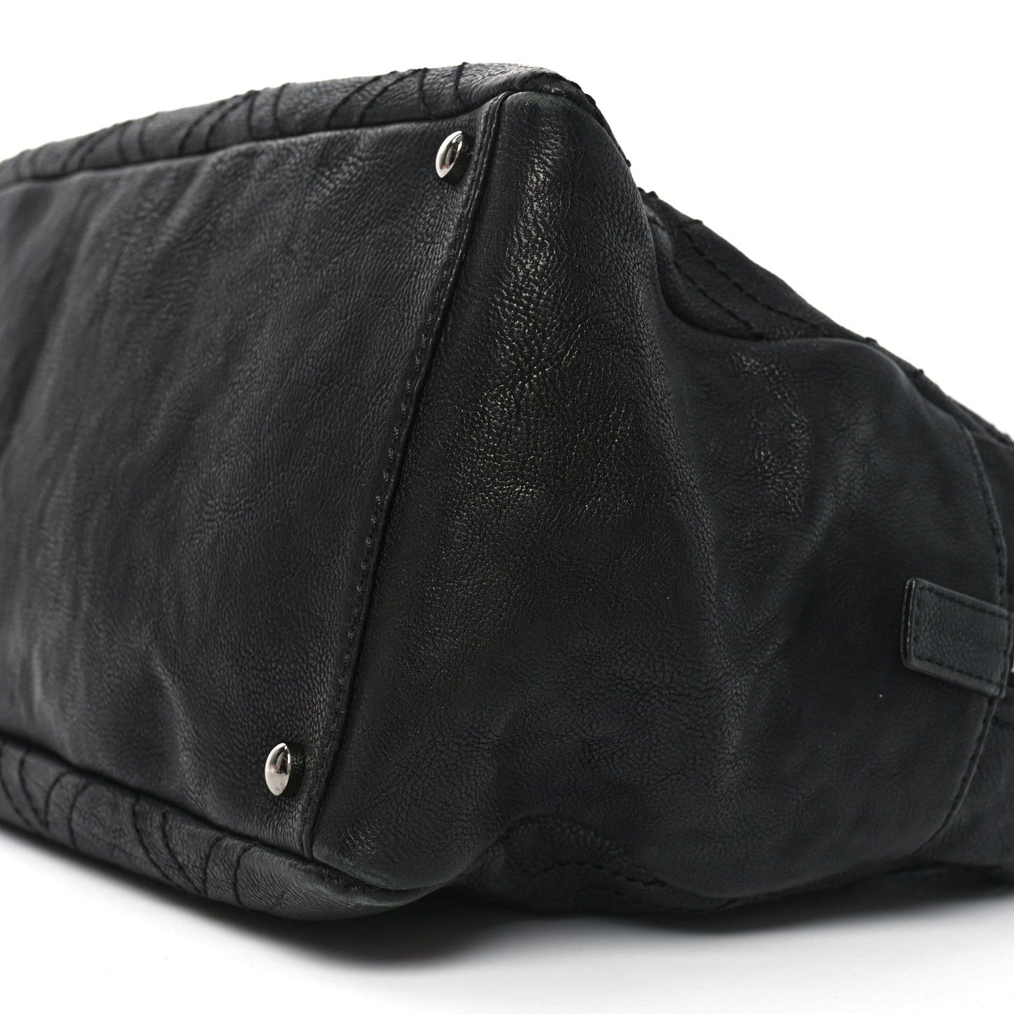 Calfskin Large Diamond Stitch Tote Black
