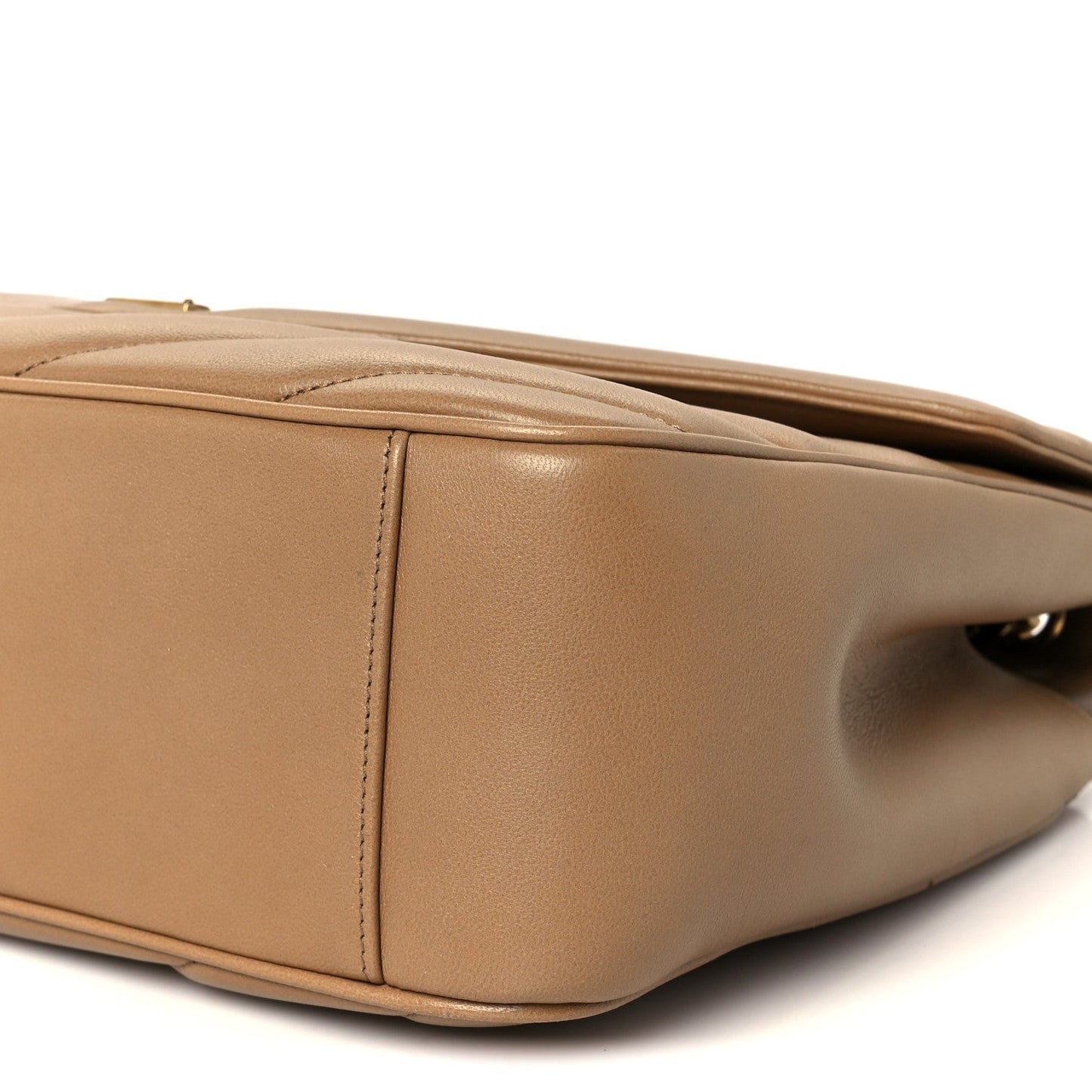 Lambskin Chevron Quilted Large Loulou Natural Tan
