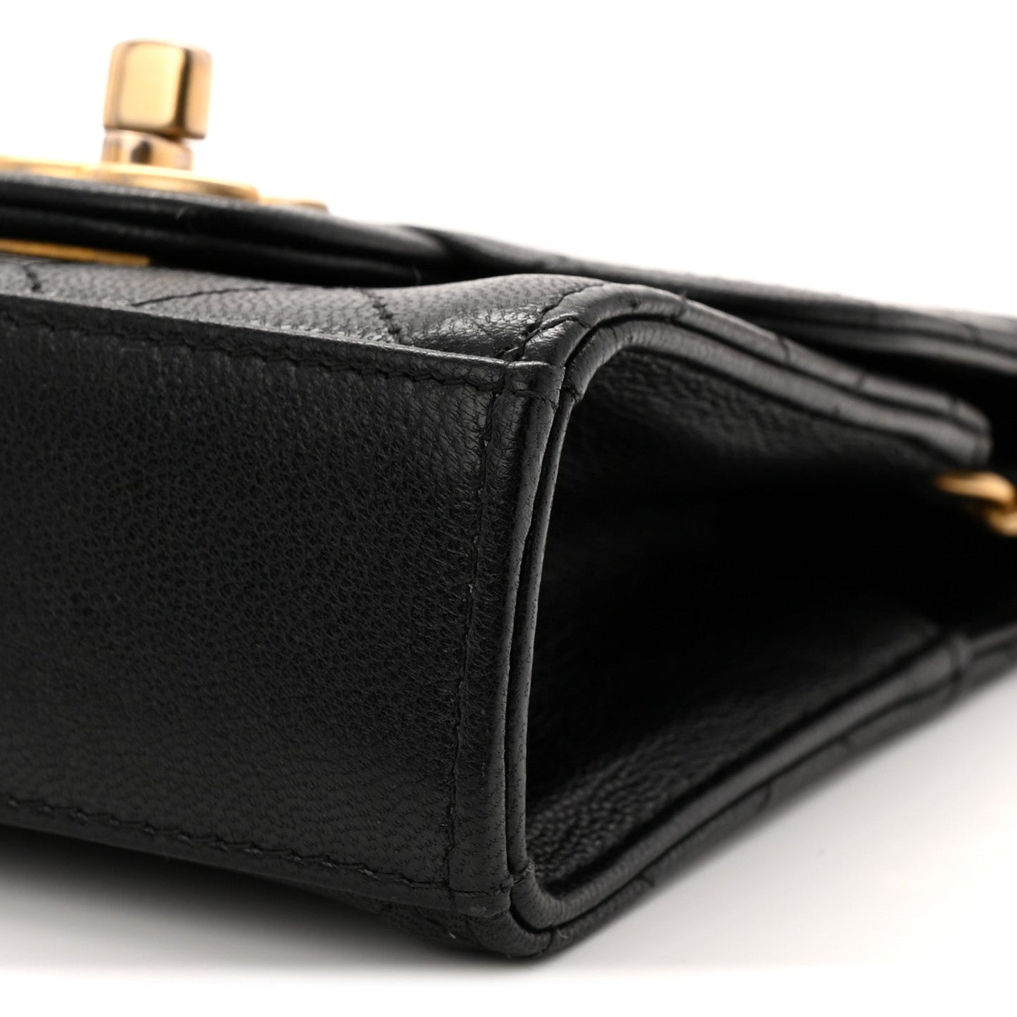 Lambskin Quilted Chic Pearls Flap Black