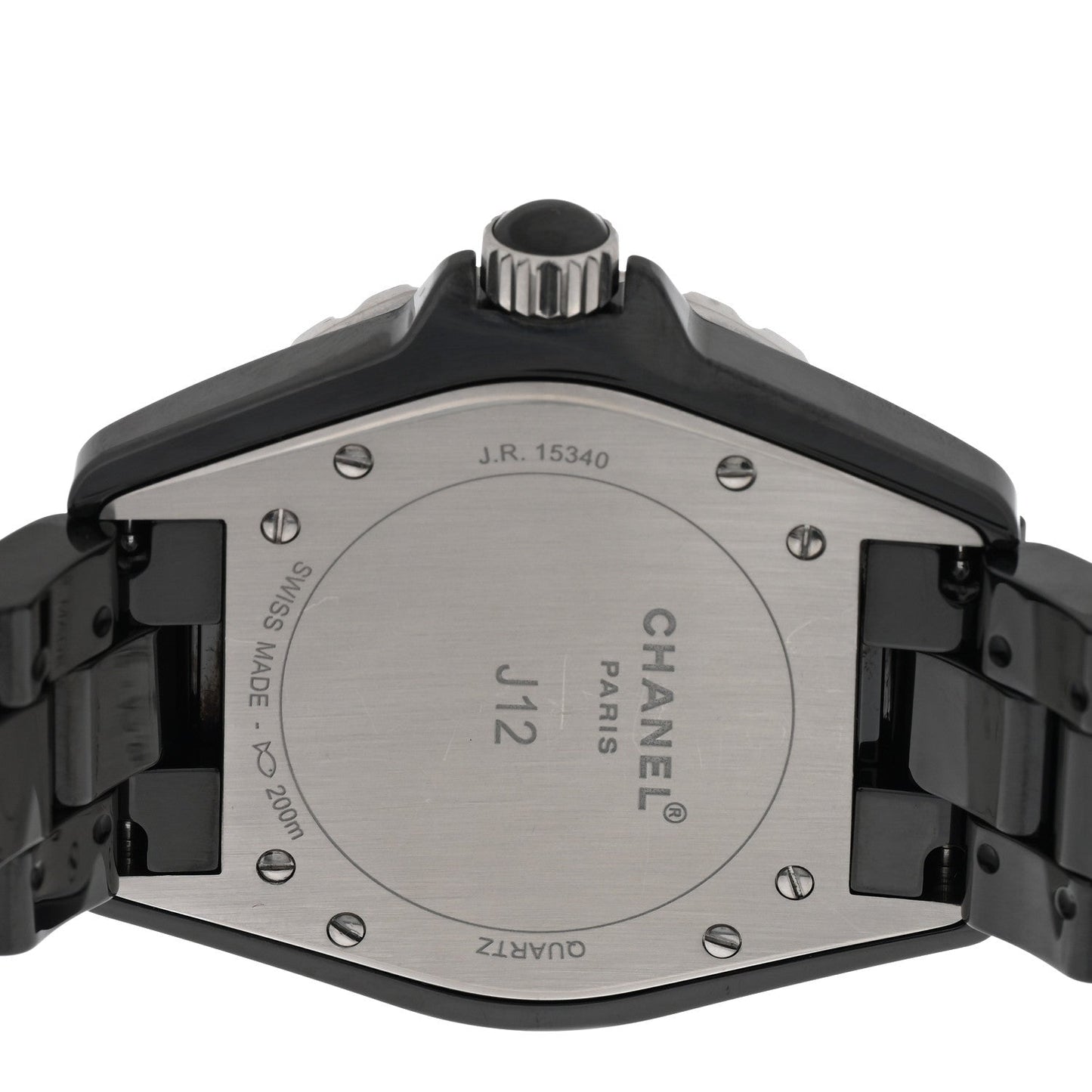 Stainless Steel Ceramic Diamond 38mm J12 Quartz Watch Black