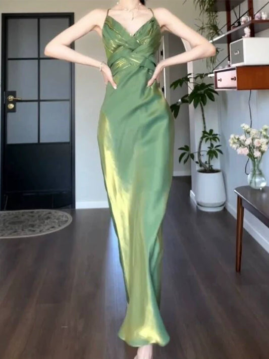 Green evening dress green birthday dress S5933