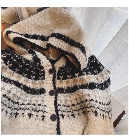 jacquard sweater jacket for women design knitted cardigan S4806