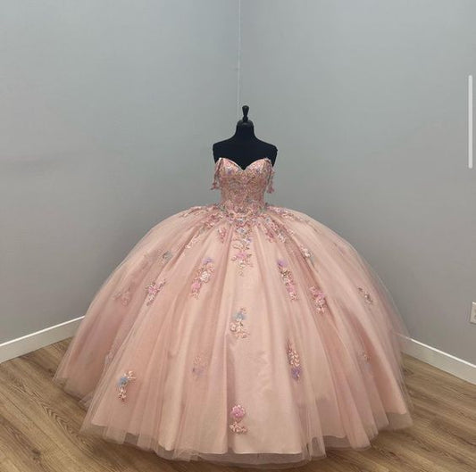 A line Off The Shoulder Tulle Prom Dress Party Dress Formal Occasion Ball Gowns