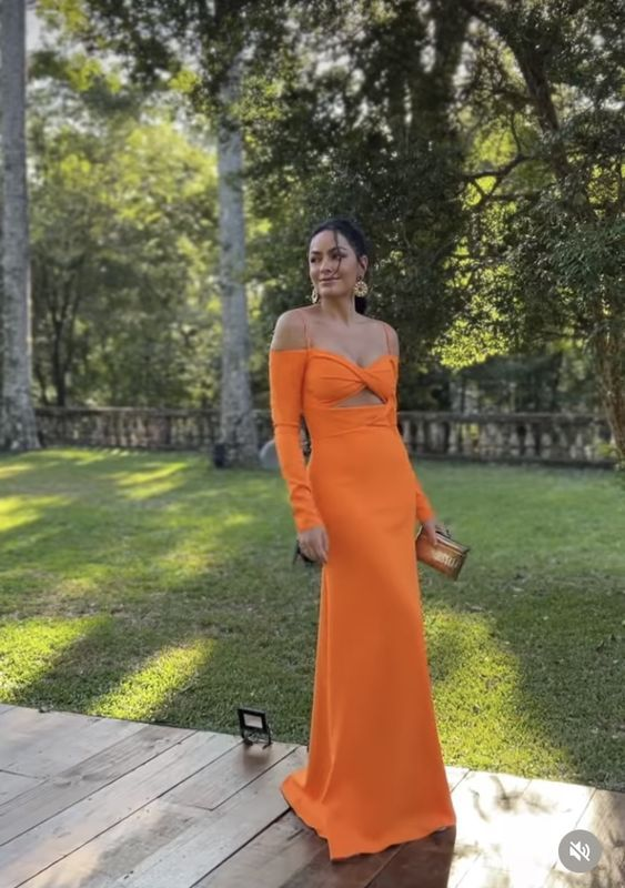 Orange prom dress Evening Gown Long Prom Dresses cc557