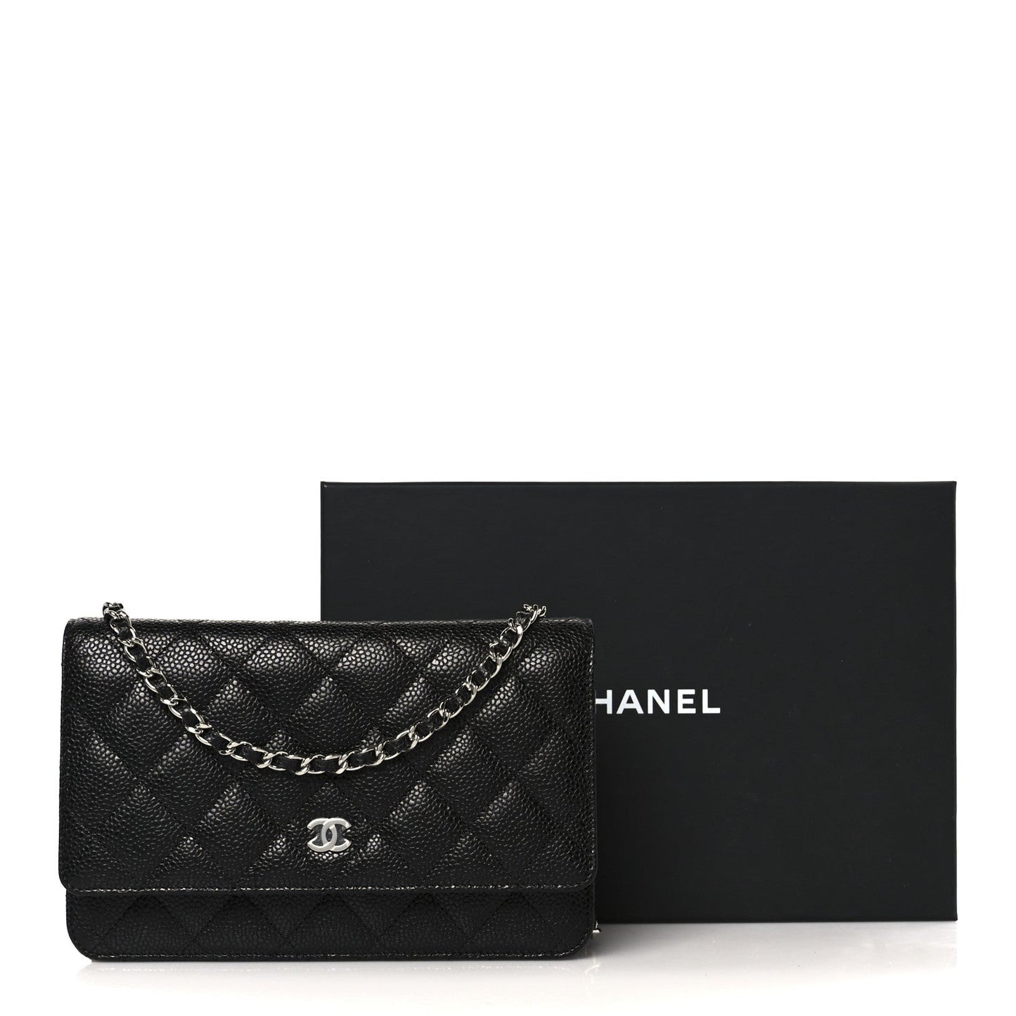 Caviar Quilted Wallet On Chain WOC Black