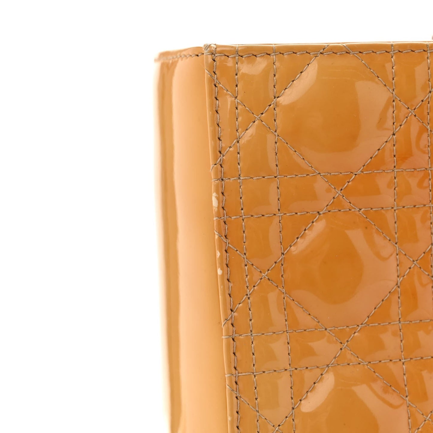 Patent Cannage Large Lady Dior Yellow