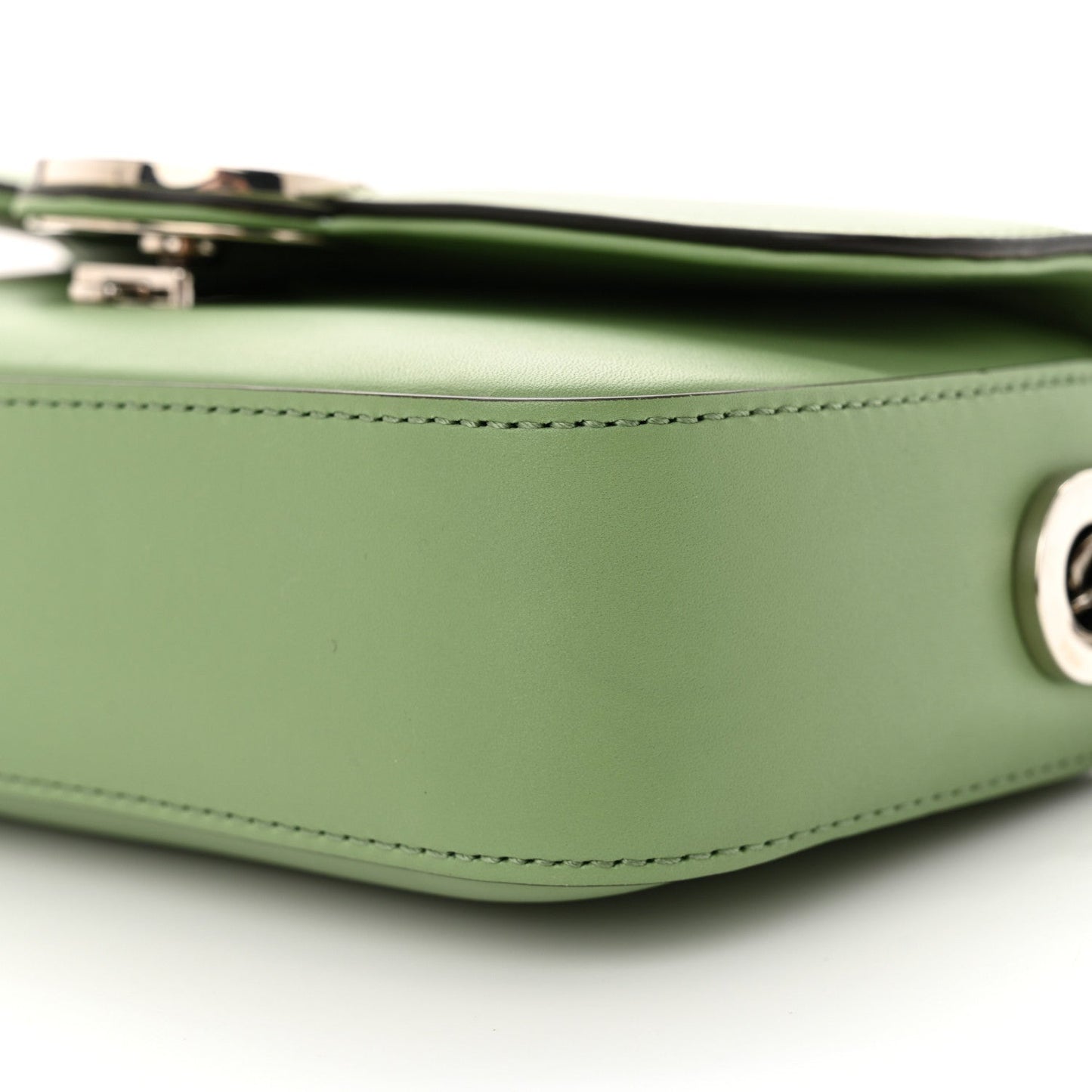 Senna Calfskin Petite GG Top Handle Shoulder Bag Green Soil Grass