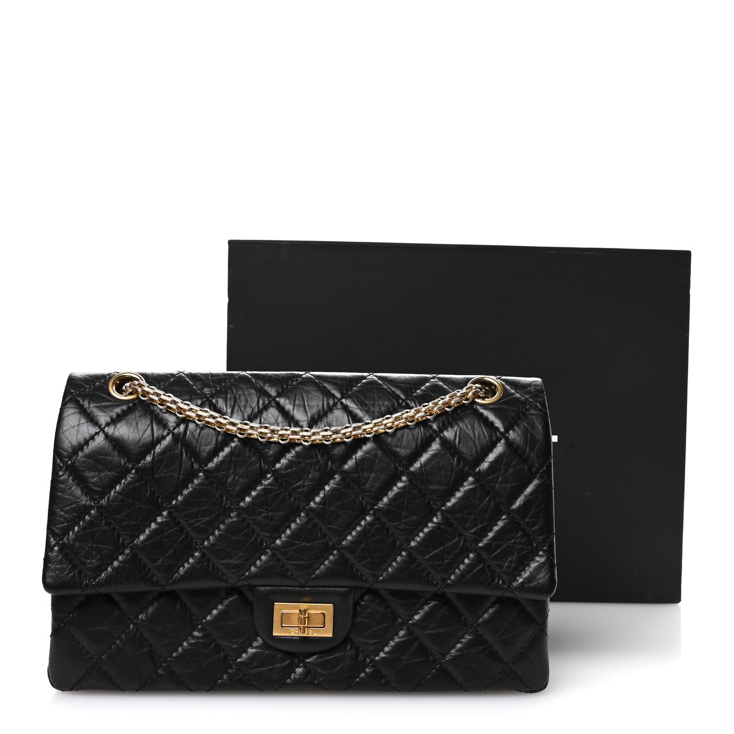 Aged Calfskin Quilted 2.55 Reissue 226 Flap Black
