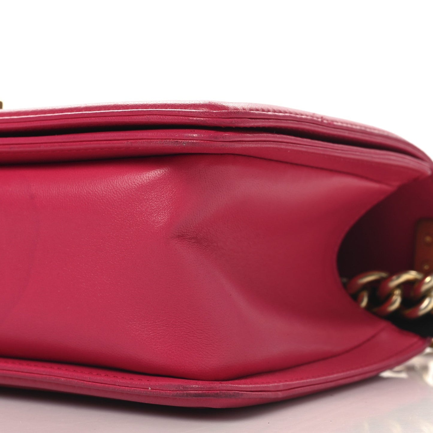Lambskin Quilted Medium Boy Flap Fuchsia