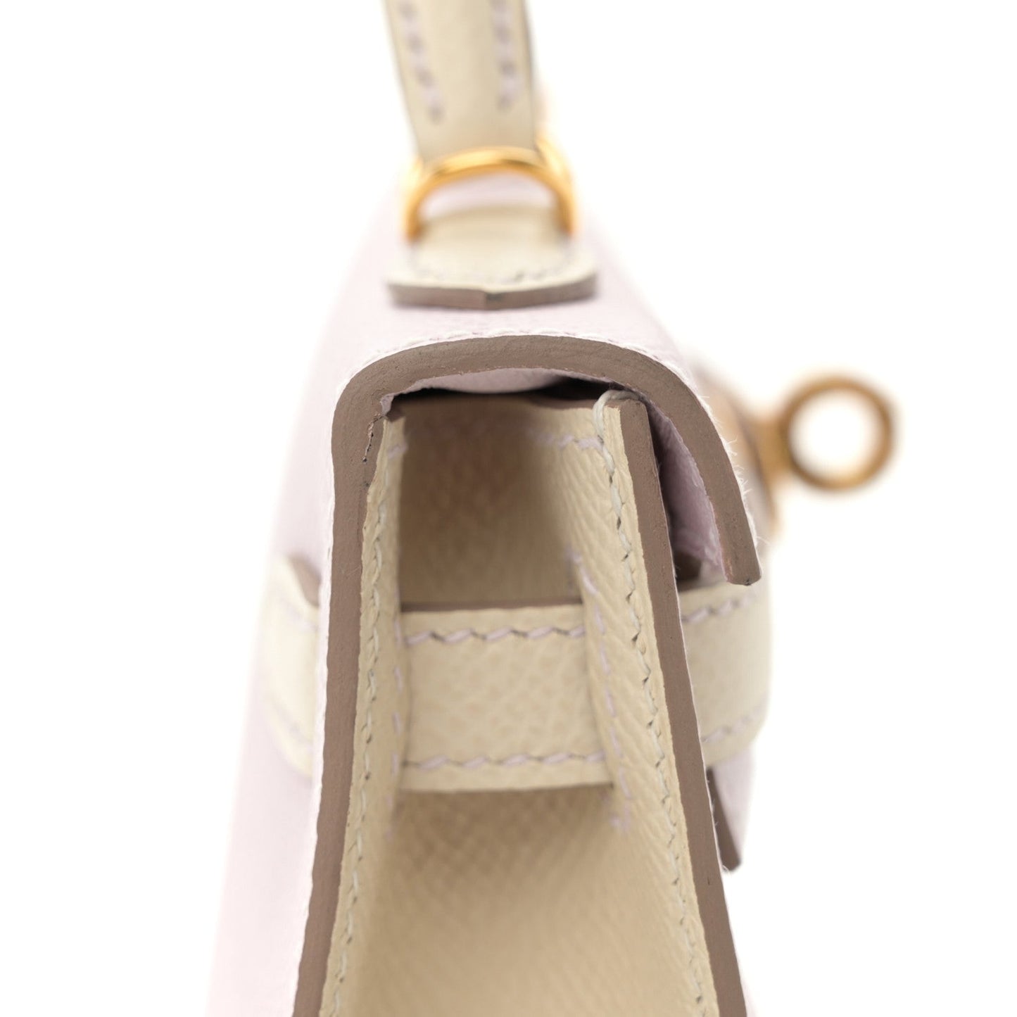 Epsom Horseshoe Mini Kelly Sellier 20 Mauve Pale Craie