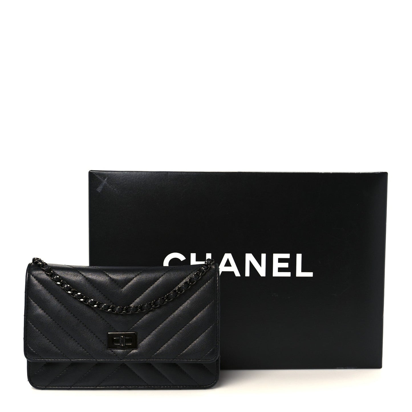 Sheepskin Chevron Reissue Wallet On Chain WOC So Black