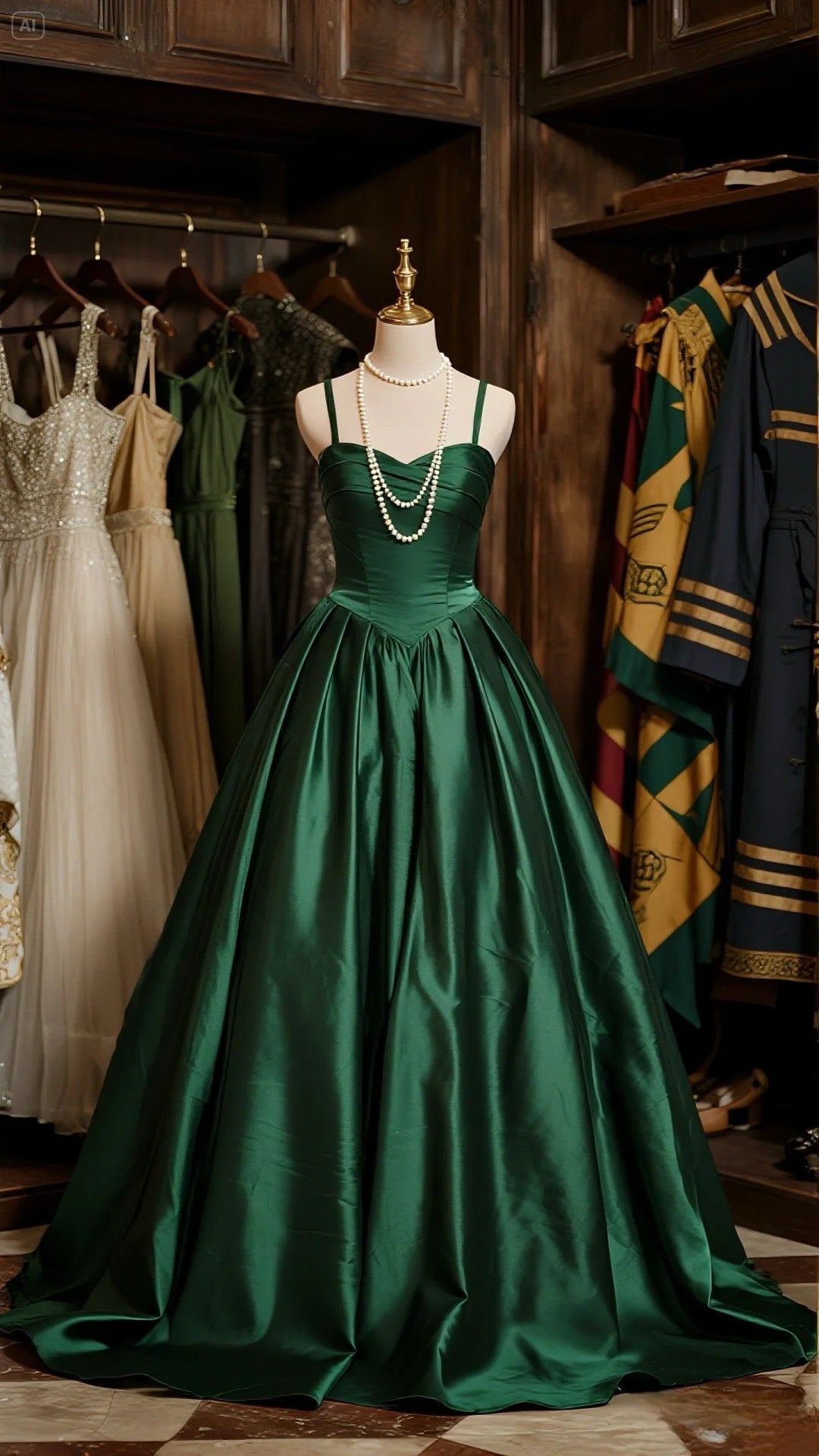 Elegant Prom Dress Spaghetti Straps Pleated Ball Gown Gala Dress Evening Dress D2950