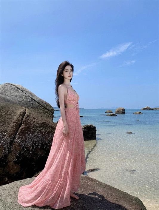 A Line Pink Long Stunning Evening Gown Party Prom Dress S7309